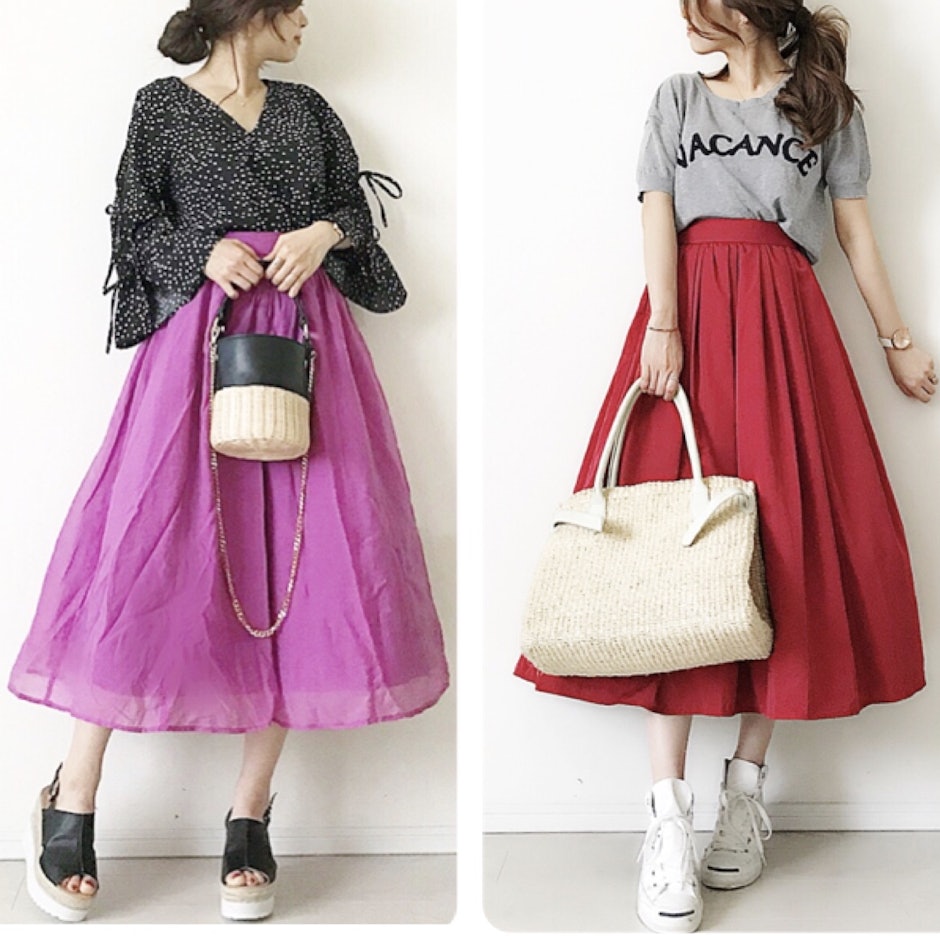 インスタグラマー・manaおすすめ♡トレンドのカラースカートコーデ8選【2018秋】