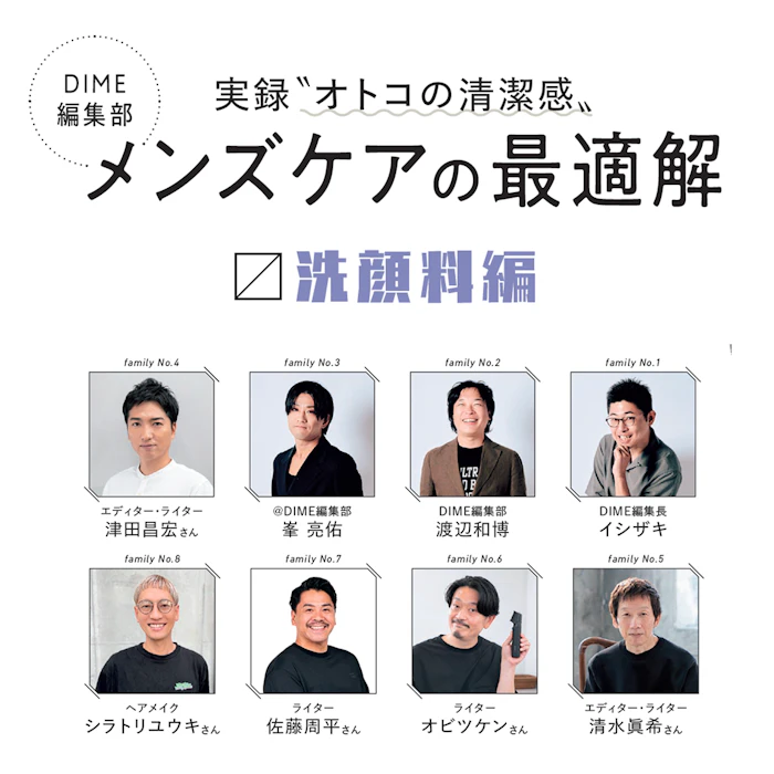 DIME編集部によるメンズケアの最適解 〜洗顔料〜