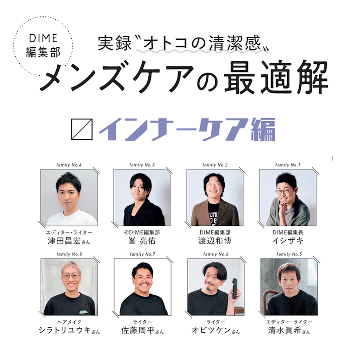 DIME編集部によるメンズケアの最適解 〜インナーケアアイテム〜