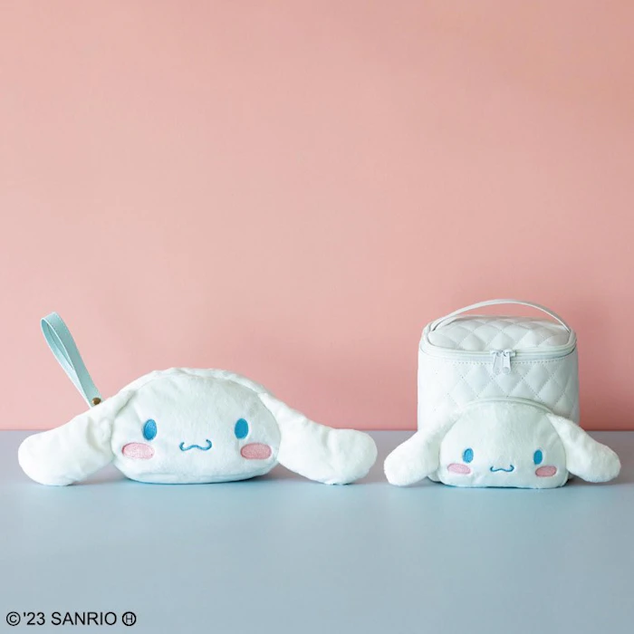 ローソンとHMV限定発売のシナモロールムック本、ぬいぐるみポーチとバニティポーチ可愛すぎるな