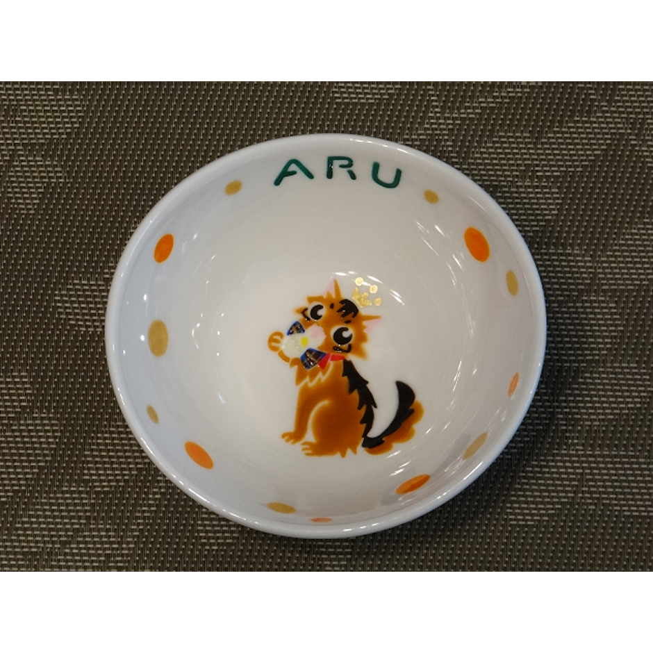 アビィライフイノベーション オーダー猫用食器手描き全身デザイン 1枚目
