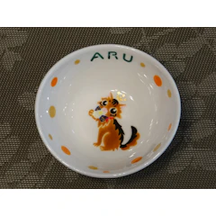 アビィライフイノベーション オーダー猫用食器手描き全身デザイン 1枚目
