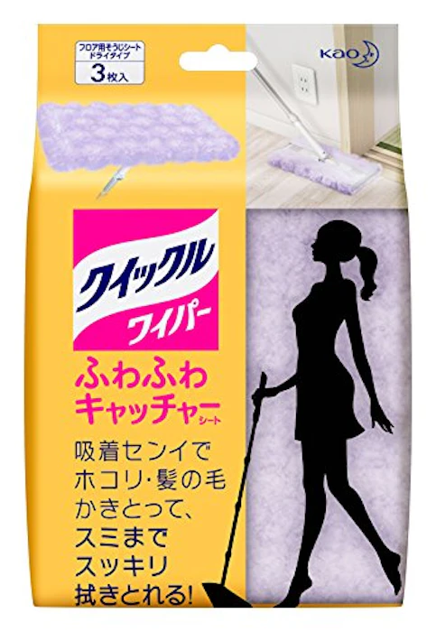 クイックルワイパー フロア用掃除道具 ふわふわキャッチャーシート 3枚 1枚目