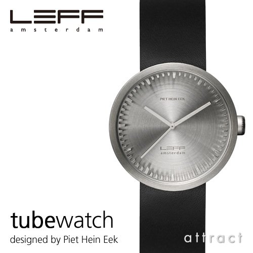 LEFF amsterdam チューブウォッチ レザーストラップ ブラック 1枚目