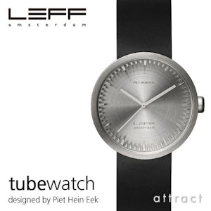 LEFF amsterdam チューブウォッチ レザーストラップ ブラック 1枚目