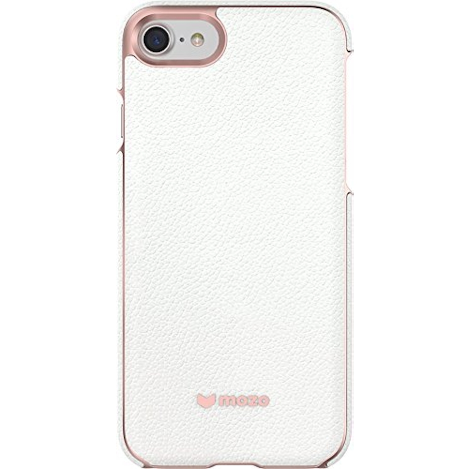 mozo iphone 7 back cover case white leather 1枚目