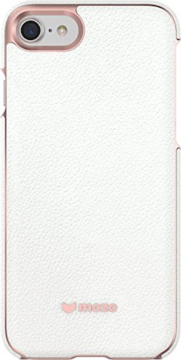 mozo iphone 7 back cover case white leather 1枚目