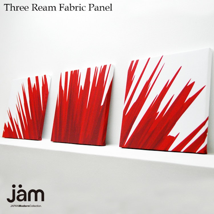 Jam 3連ファブリックパネル experimental works-red- 1枚目