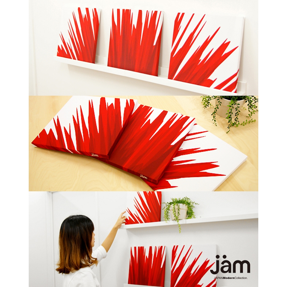 Jam 3連ファブリックパネル experimental works-red- 2枚目