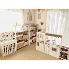 サカテ フタ付きバスケット レース Lサイズ 1枚目