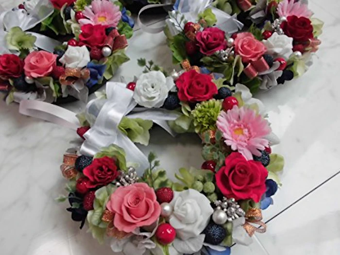 花リース プリザーブドフラワー 永遠に続く幸せ花リース 2枚目