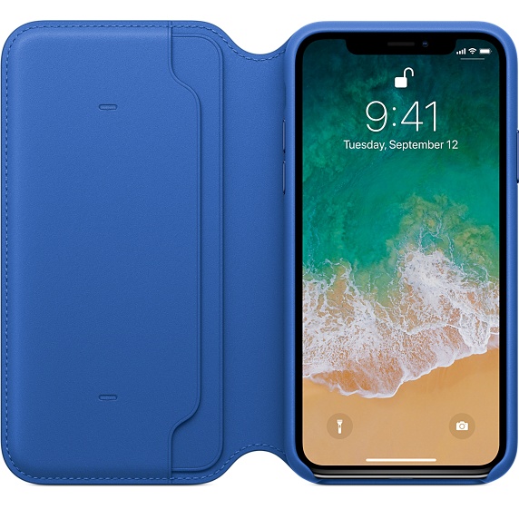 Apple iPhone X レザーフォリオケース 2枚目