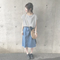 coca ノースリーブボーダーカットソー 1枚目