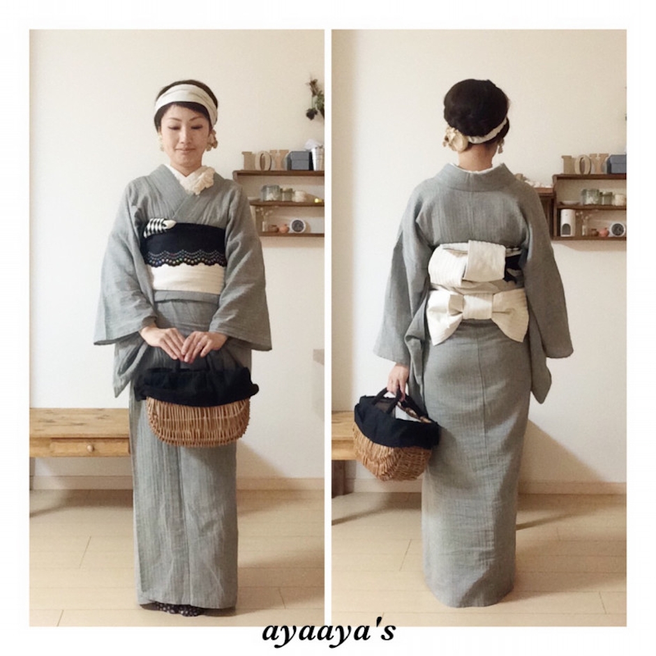 キモノ仙臺屋3号店 お仕立て上がり綿麻素材の着物単品 【綿麻着物特集】 1枚目