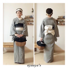 キモノ仙臺屋3号店 お仕立て上がり綿麻素材の着物単品 【綿麻着物特集】 1枚目