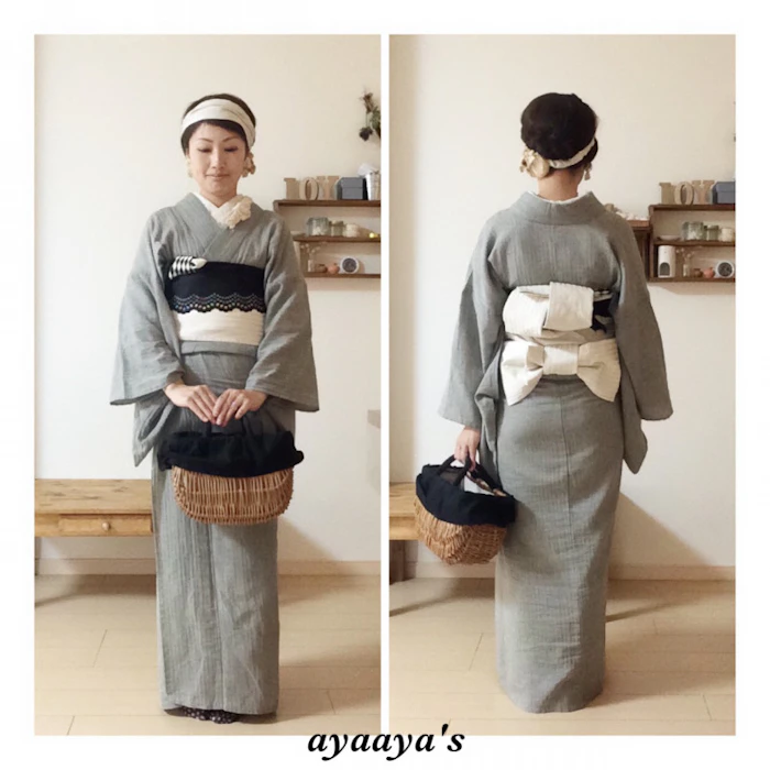 キモノ仙臺屋3号店 お仕立て上がり綿麻素材の着物単品 【綿麻着物特集】 1枚目