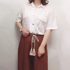 GU リネンブレンドワイドパンツSB 297525 1枚目