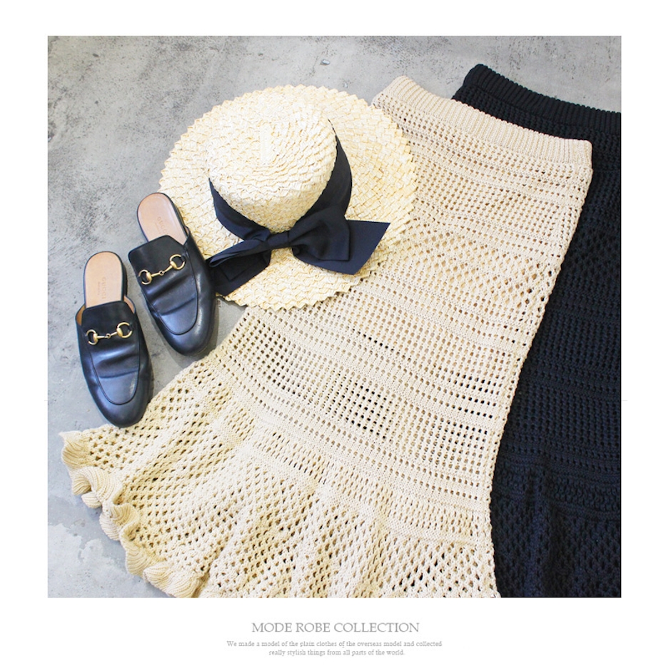 MODE ROBE ニットカギ編みスカート mr3975 3枚目