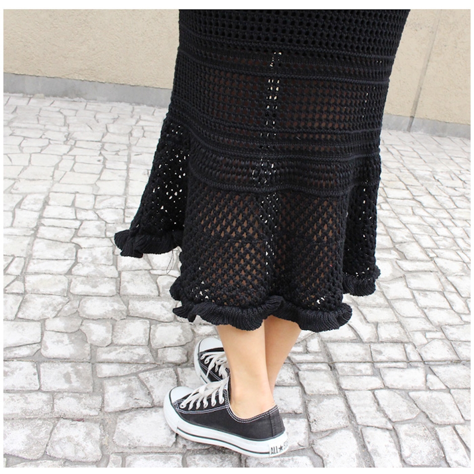 MODE ROBE ニットカギ編みスカート mr3975 6枚目