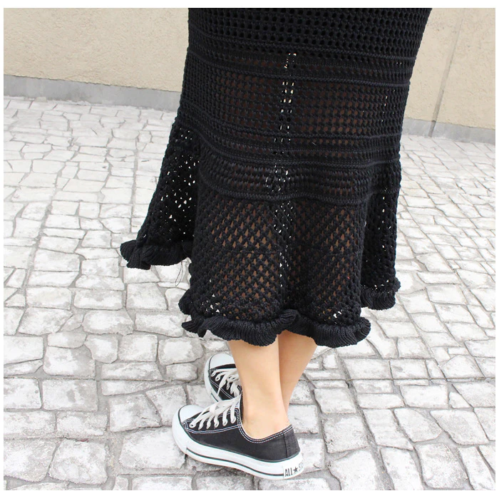 MODE ROBE ニットカギ編みスカート mr3975 6枚目