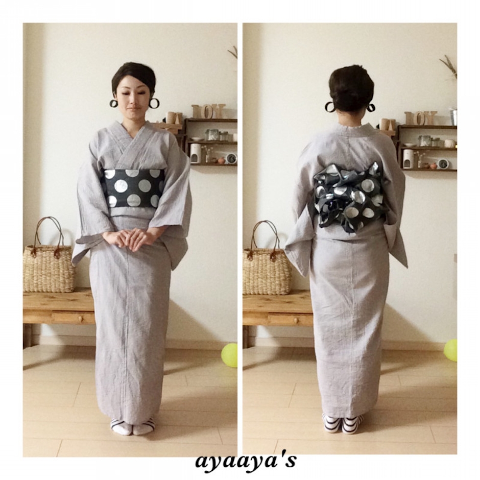 着物ひととき 30歳からの綿麻浴衣!大人浴衣 しじら織り ykt006 1枚目