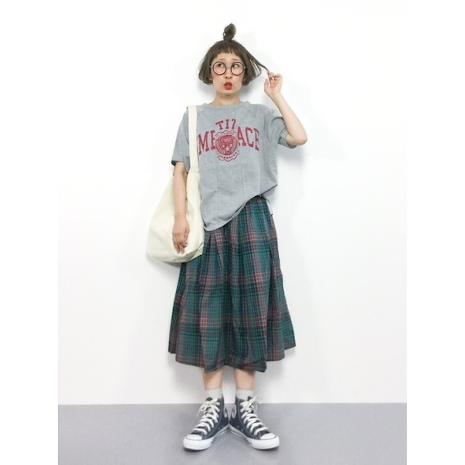 しまむら ビッグチェック柄フレアスカート 3枚目