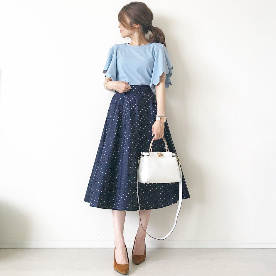 UNIQLO サーキュラースカート ドット 415131 1枚目