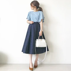 UNIQLO サーキュラースカート ドット 415131 1枚目
