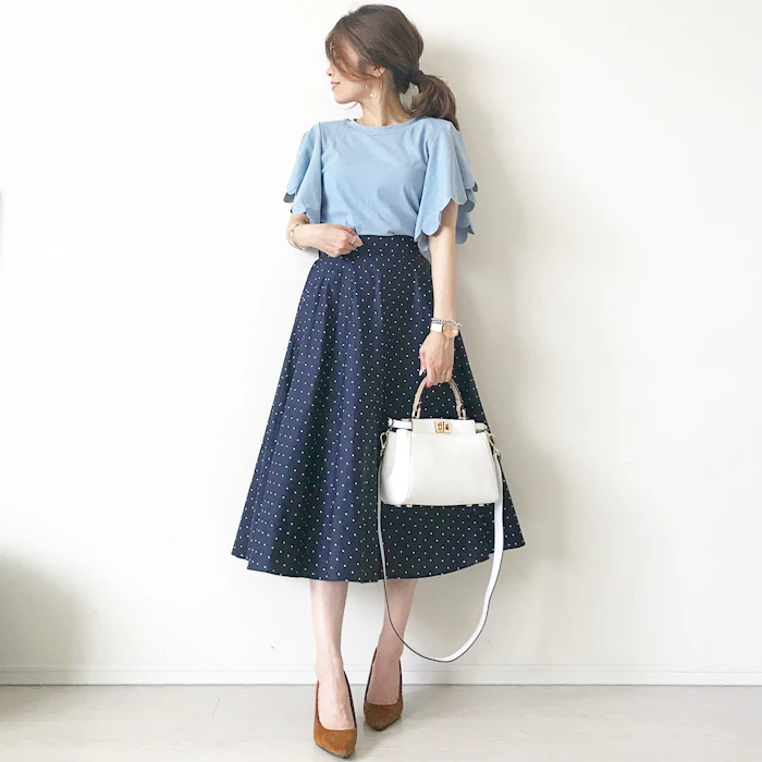 UNIQLO サーキュラースカート ドット 415131 1枚目