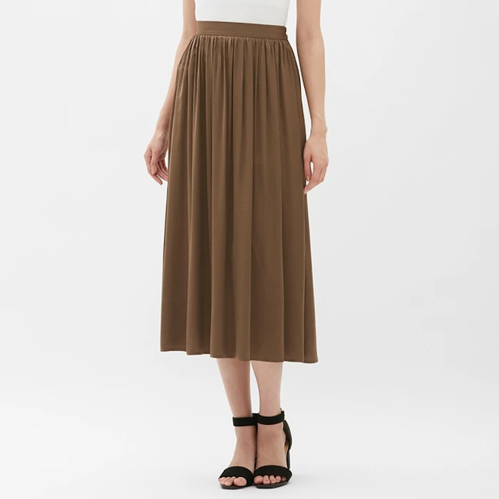 GU サテンフレアロングスカートWT 306229 3枚目