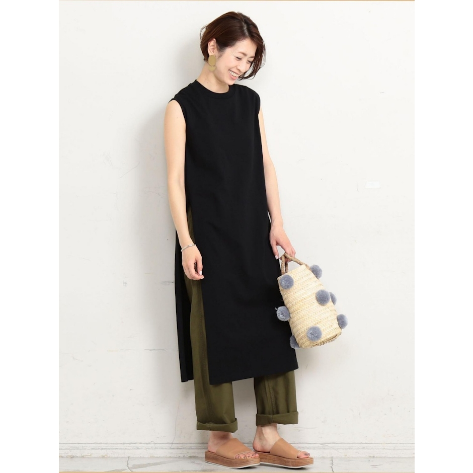 UNITED ARROWS コットンスリットノースリーブワンピ 3枚目