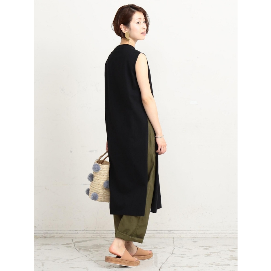 UNITED ARROWS コットンスリットノースリーブワンピ 4枚目