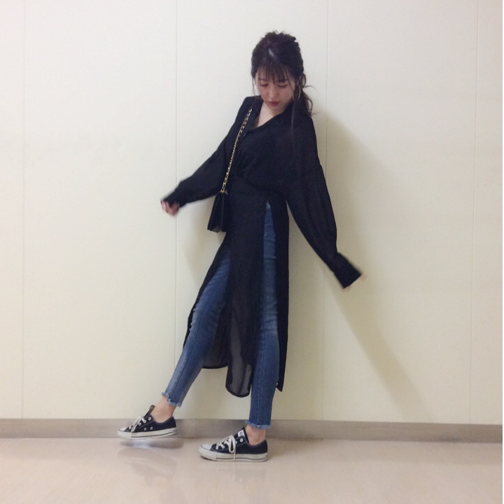 ANAP 2WAYディープスリットロングシフォンシャツ 1530900256 2枚目