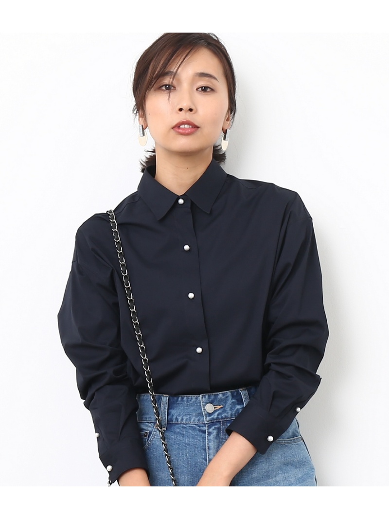 ROPE' 【Oggi10月号掲載】カフス刺繍入りパールボタンシャツ J72972_GGH3717 3枚目