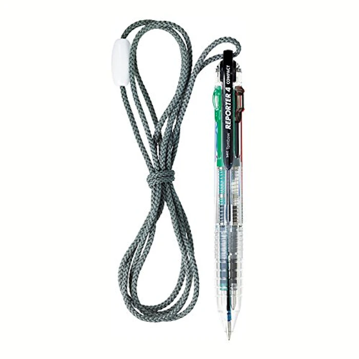 トンボ鉛筆 4色ボールペン リポーター4 コンパクト ストラップ付 BC-FSRCV20 3枚目
