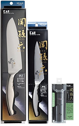 貝印 関孫六 匠創 お得な３点セット（三徳包丁/ペティナイフ/ダイヤモンド＆セラミックシャープナー） AB-5100/AB-5121/AP-0308 1枚目