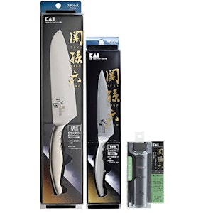貝印 関孫六 匠創 お得な3点セット(三徳包丁/ペティナイフ/ダイヤモンド&セラミックシャープナー) AB-5100/AB-5121/AP-0308 1枚目