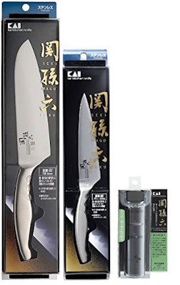 貝印 関孫六 匠創 お得な3点セット(三徳包丁/ペティナイフ/ダイヤモンド&セラミックシャープナー) AB-5100/AB-5121/AP-0308 1枚目