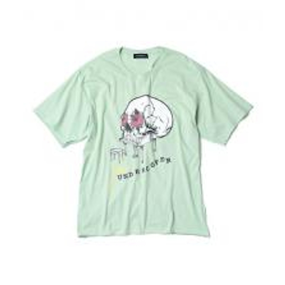 JohnUNDERCOVER / ジョンアンダーカバー 断ち切りSKULL PIANO ビッグシルエットTシャツ 4枚目