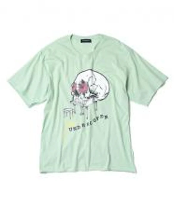 JohnUNDERCOVER / ジョンアンダーカバー 断ち切りSKULL PIANO ビッグシルエットTシャツ 4枚目