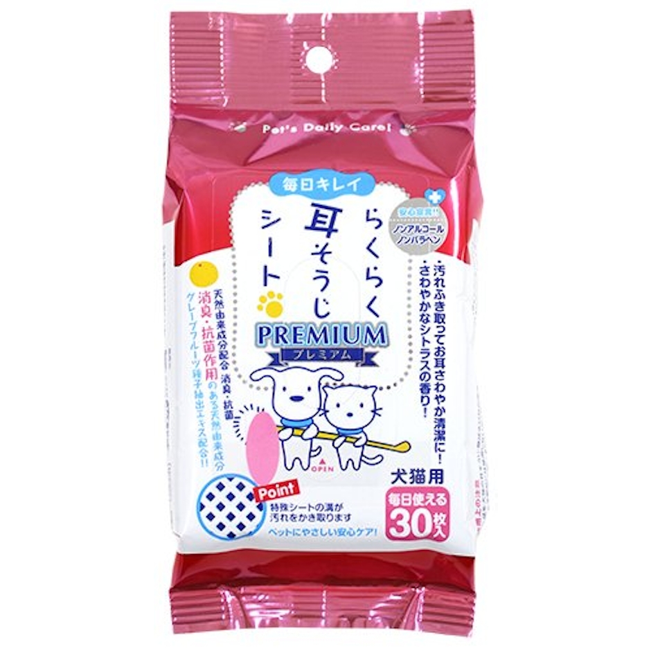 スーパーキャット らくらく耳そうじシート プレミアム 30枚入り 1枚目