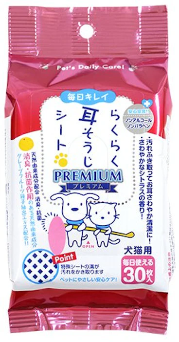 スーパーキャット らくらく耳そうじシート プレミアム 30枚入り 1枚目