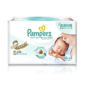 パンパース おしりふき 肌へのいちばん 56枚入×2パック 1枚目