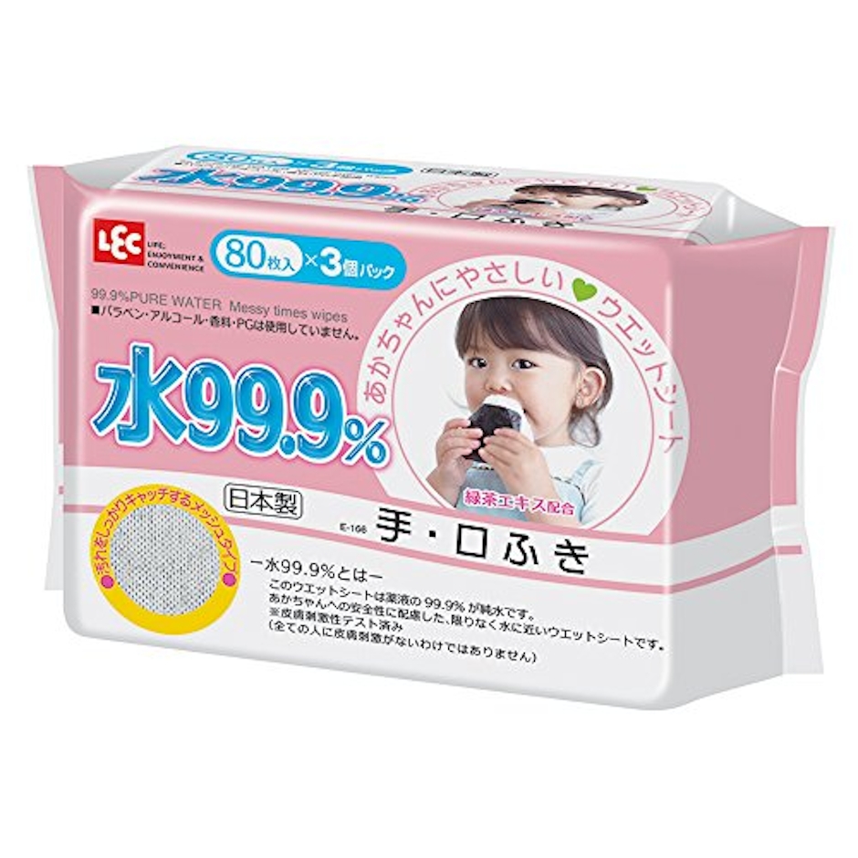 レック 水99.9% 手・口ふき 80枚入×3個パック 1枚目