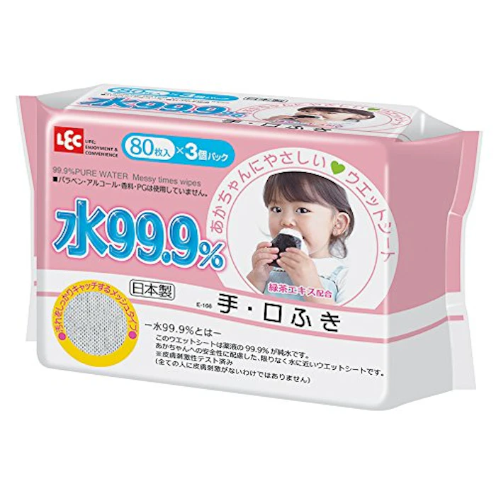 レック 水99.9% 手・口ふき 80枚入×3個パック 1枚目