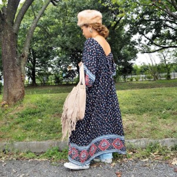 a_trend_ld.store ペイズリー柄Vネックマキシワンピ 2枚目