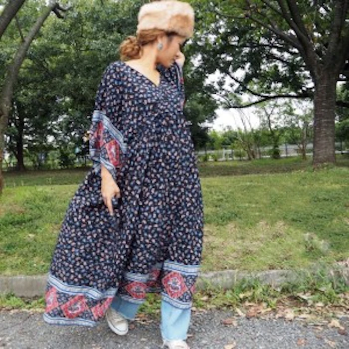 a_trend_ld.store ペイズリー柄Vネックマキシワンピ 3枚目