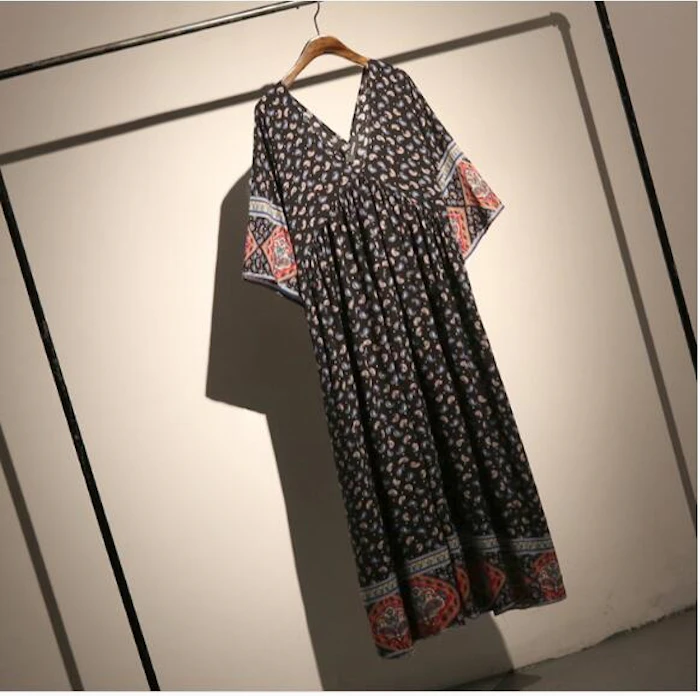 a_trend_ld.store ペイズリー柄Vネックマキシワンピ 4枚目