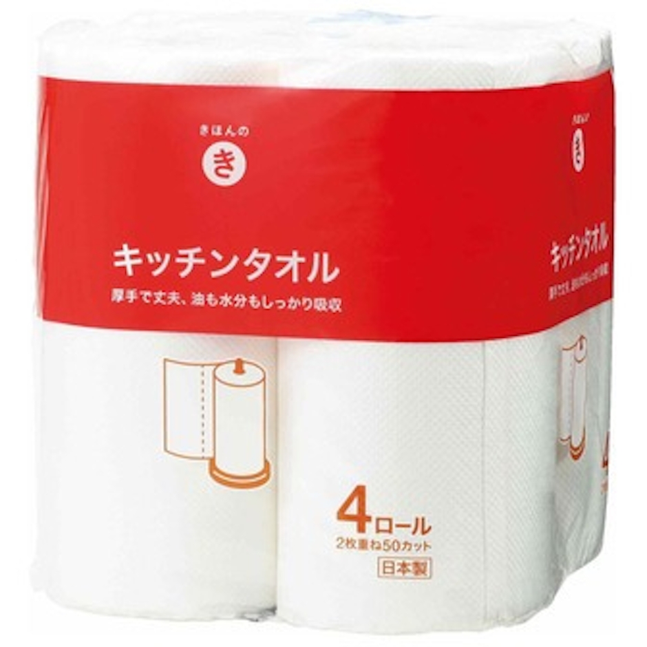 西友 きほんのき キッチンタオル 4ロール入 1枚目