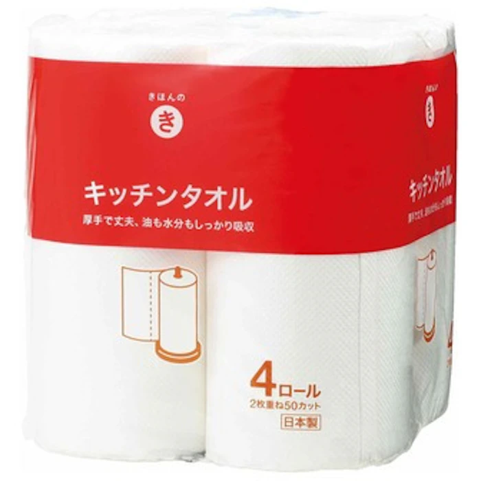 西友 きほんのき キッチンタオル 4ロール入 1枚目